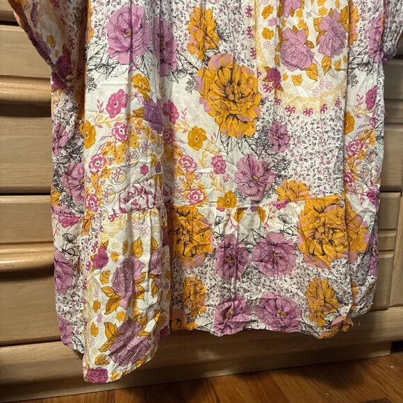 Tribal Jeans Ruffled Floral Boho Dress with 3/4 Sleeves Womens Sz XXL - Picture 7 of 8